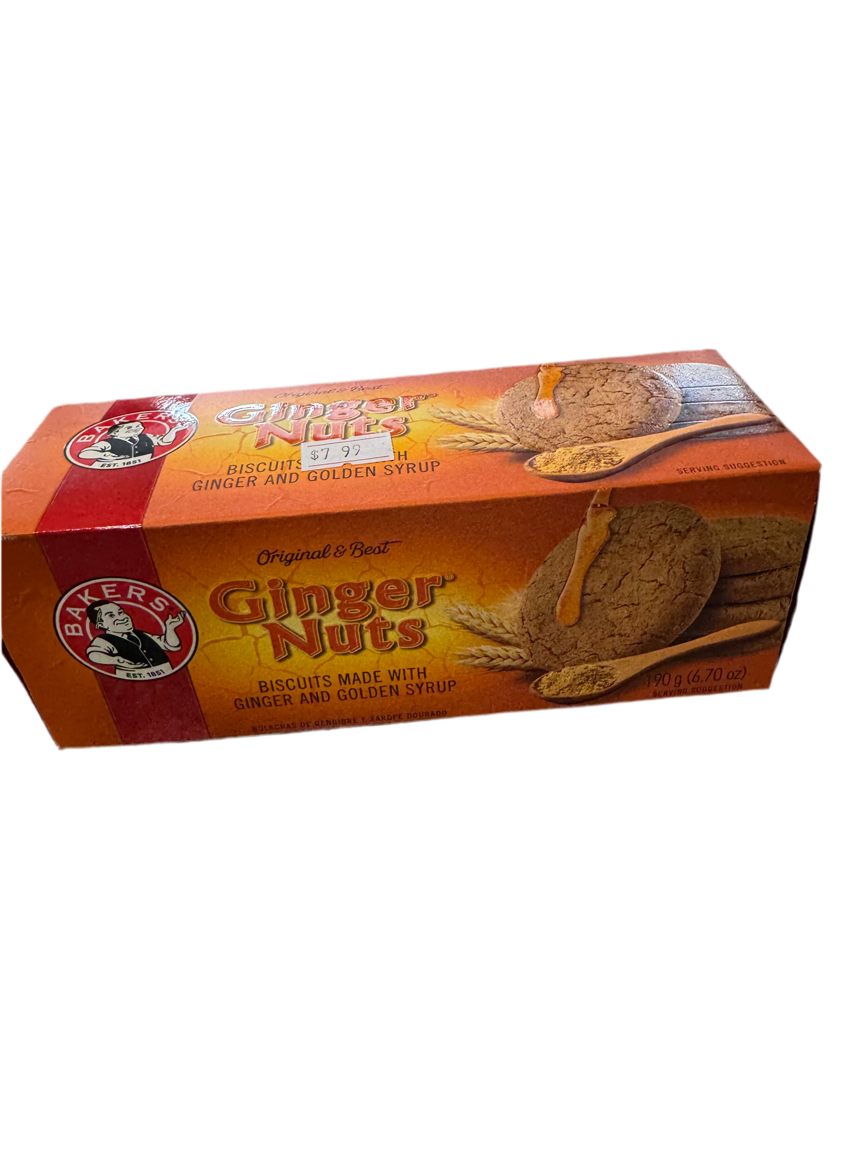 Bakers Ginger Nuts Ginger Biscuits (kosher) 190g