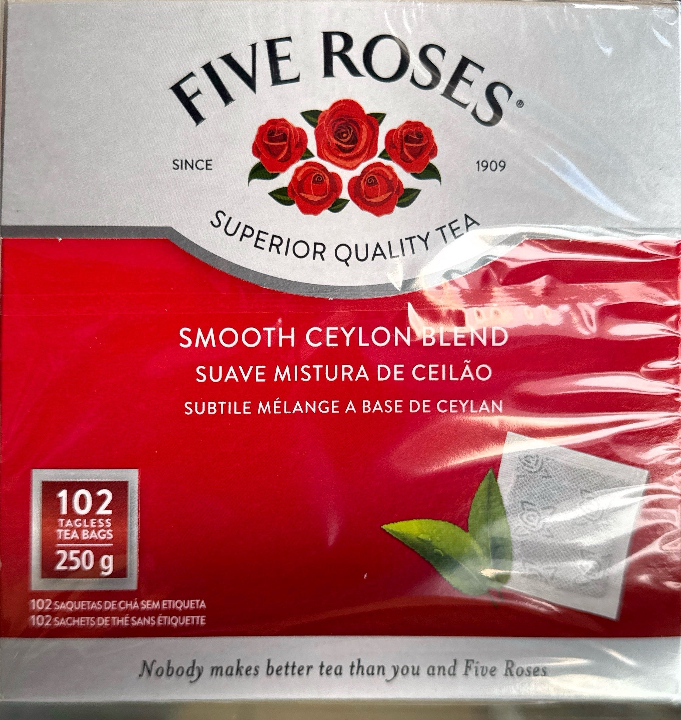 Five Roses Tagless Ceylon Tea Bags (pack of 100bags) 250 g